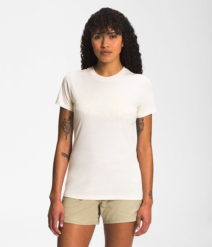 The North Face T-Shirts Short Sleeve Half Dome Triblend White - Womens - Thailand PHELZ-0976